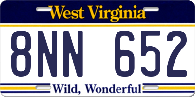 WV license plate 8NN652