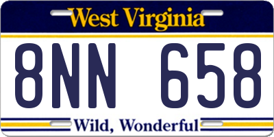 WV license plate 8NN658