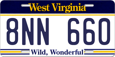 WV license plate 8NN660