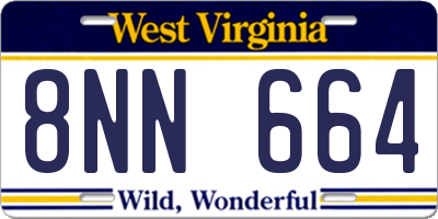 WV license plate 8NN664