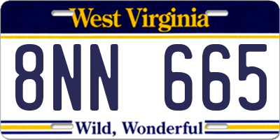 WV license plate 8NN665