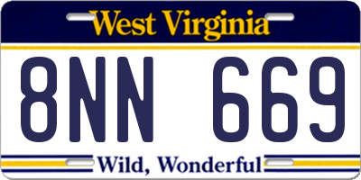 WV license plate 8NN669
