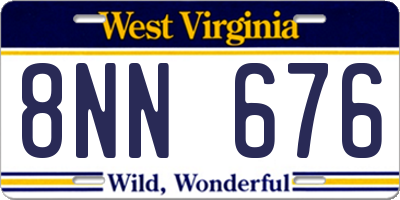WV license plate 8NN676