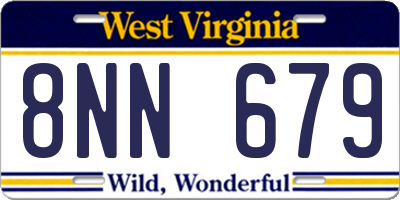 WV license plate 8NN679