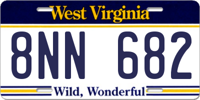 WV license plate 8NN682