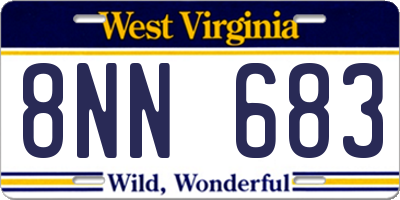 WV license plate 8NN683