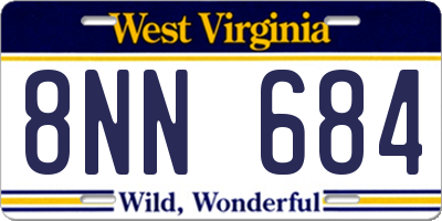 WV license plate 8NN684