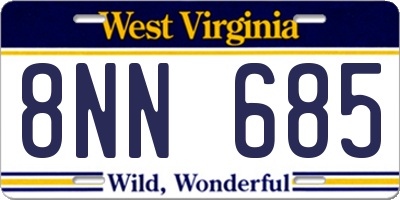 WV license plate 8NN685