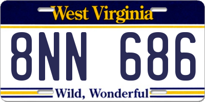 WV license plate 8NN686