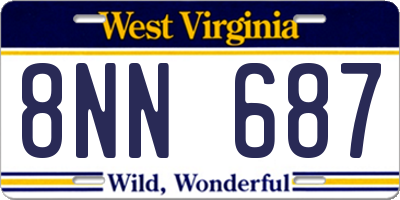 WV license plate 8NN687
