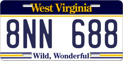 WV license plate 8NN688