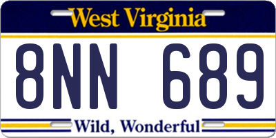 WV license plate 8NN689