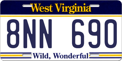 WV license plate 8NN690