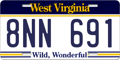 WV license plate 8NN691