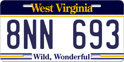 WV license plate 8NN693
