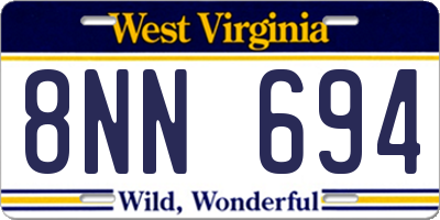 WV license plate 8NN694