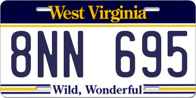 WV license plate 8NN695
