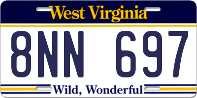 WV license plate 8NN697