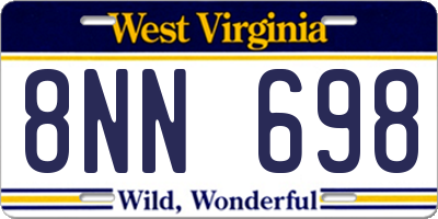 WV license plate 8NN698