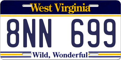 WV license plate 8NN699