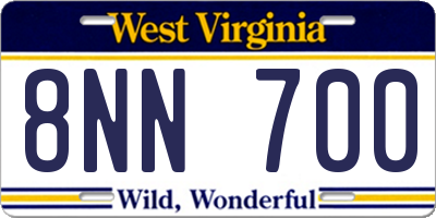 WV license plate 8NN700