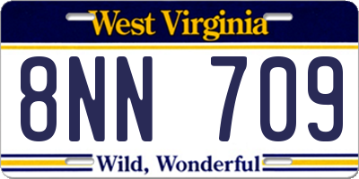 WV license plate 8NN709
