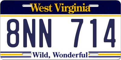 WV license plate 8NN714