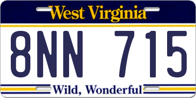 WV license plate 8NN715