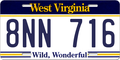 WV license plate 8NN716