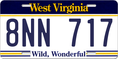 WV license plate 8NN717