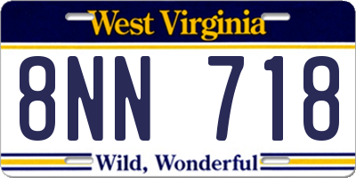 WV license plate 8NN718
