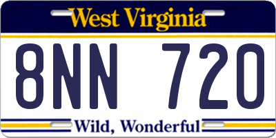 WV license plate 8NN720