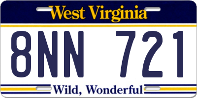 WV license plate 8NN721