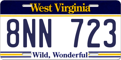 WV license plate 8NN723