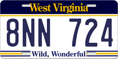 WV license plate 8NN724