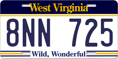 WV license plate 8NN725