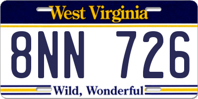 WV license plate 8NN726