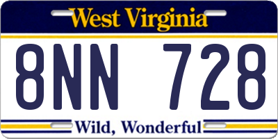 WV license plate 8NN728
