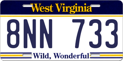 WV license plate 8NN733