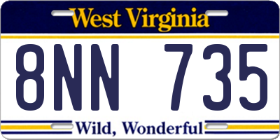 WV license plate 8NN735