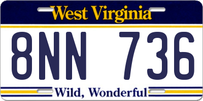 WV license plate 8NN736