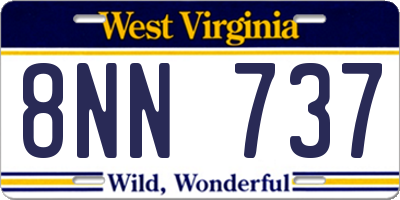 WV license plate 8NN737