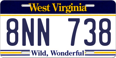 WV license plate 8NN738