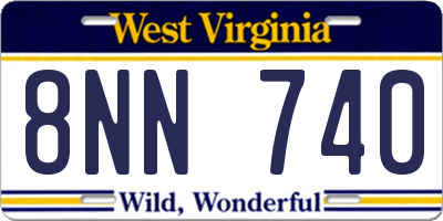 WV license plate 8NN740