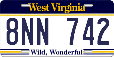 WV license plate 8NN742