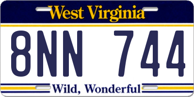 WV license plate 8NN744