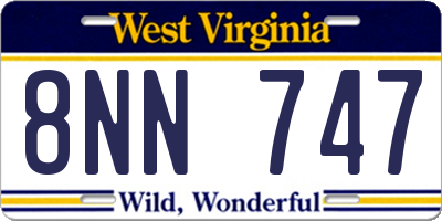 WV license plate 8NN747