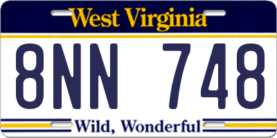 WV license plate 8NN748