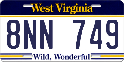 WV license plate 8NN749