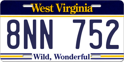 WV license plate 8NN752